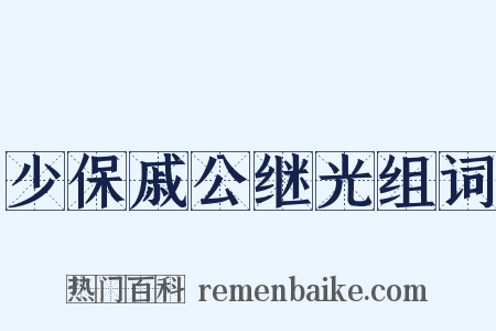 少保戚公继光组词是什么意思的图片